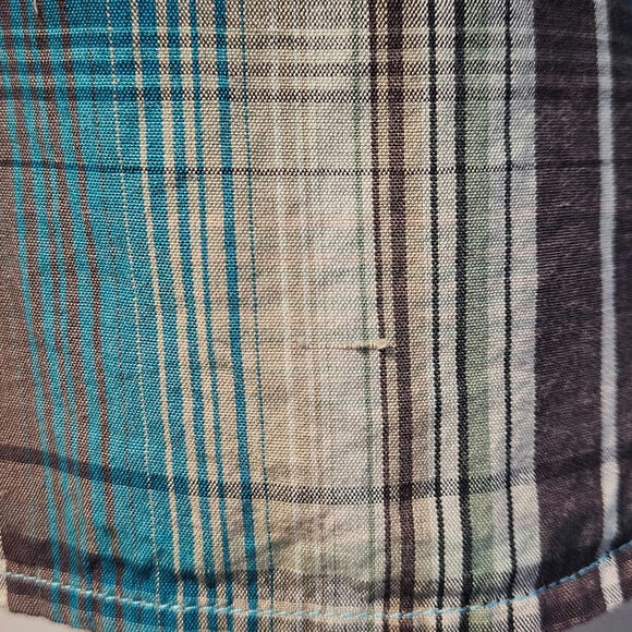 Tasha‎ Polizzi Collection Plaid Tunic Top Women M Multicolor Cotton Boho Western - Picture 4 of 9